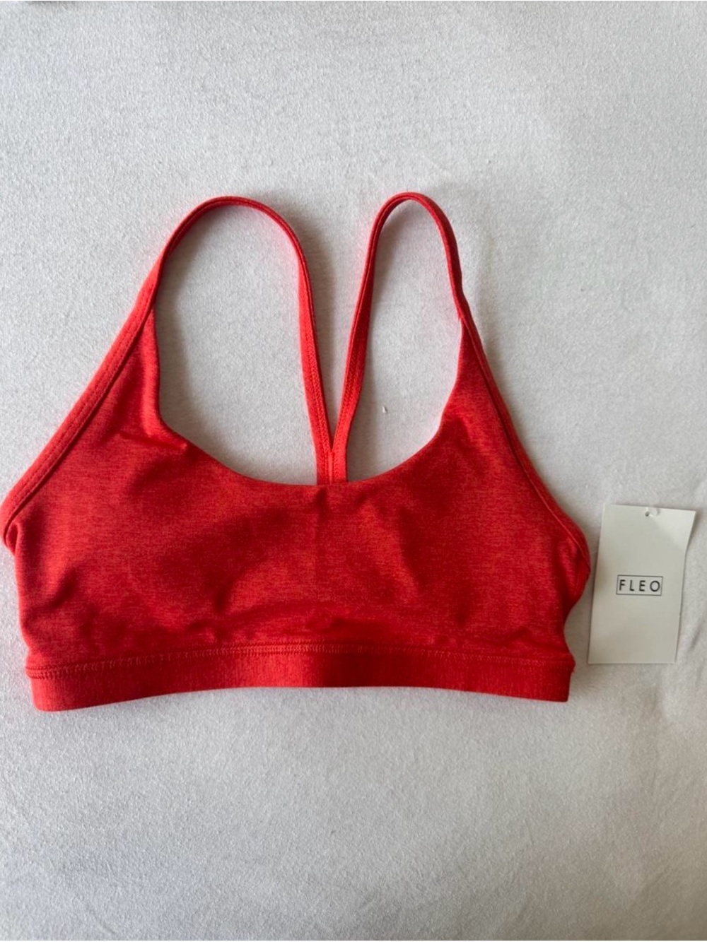 Fleo Red Seamless Sports Bralette with Double-Strap Back